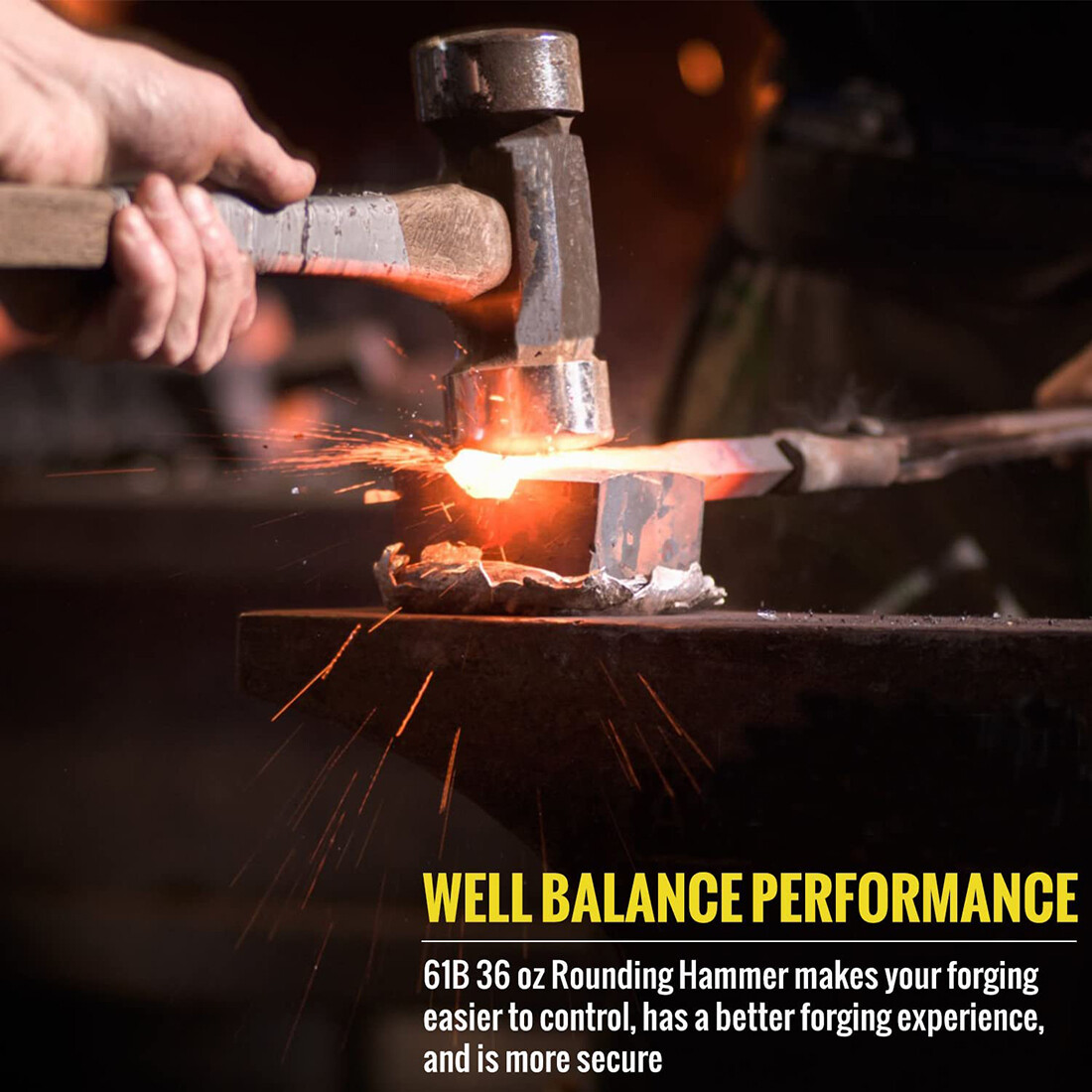 36OZ Rounding Hammer 61B For Handmade Farrier Forge Blacksmith Forging Hammer