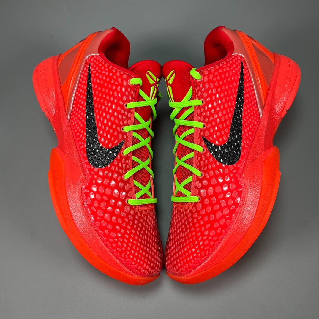 Nike Zoom Kobe 6 Protro Low Reverse Grinch FV4921-600 Men's Basketball Shoes Red