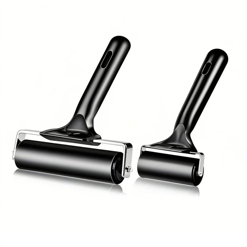 2 Pack Brayer Rollers, Professional Rubber Art Rollers with Comfortable Hand Fee