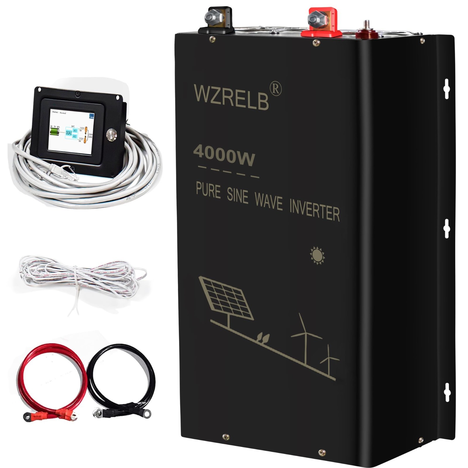 4000W Split Phase Pure Sine Wave Inverter 24V/48VDC to AC120V 240V wired new rv