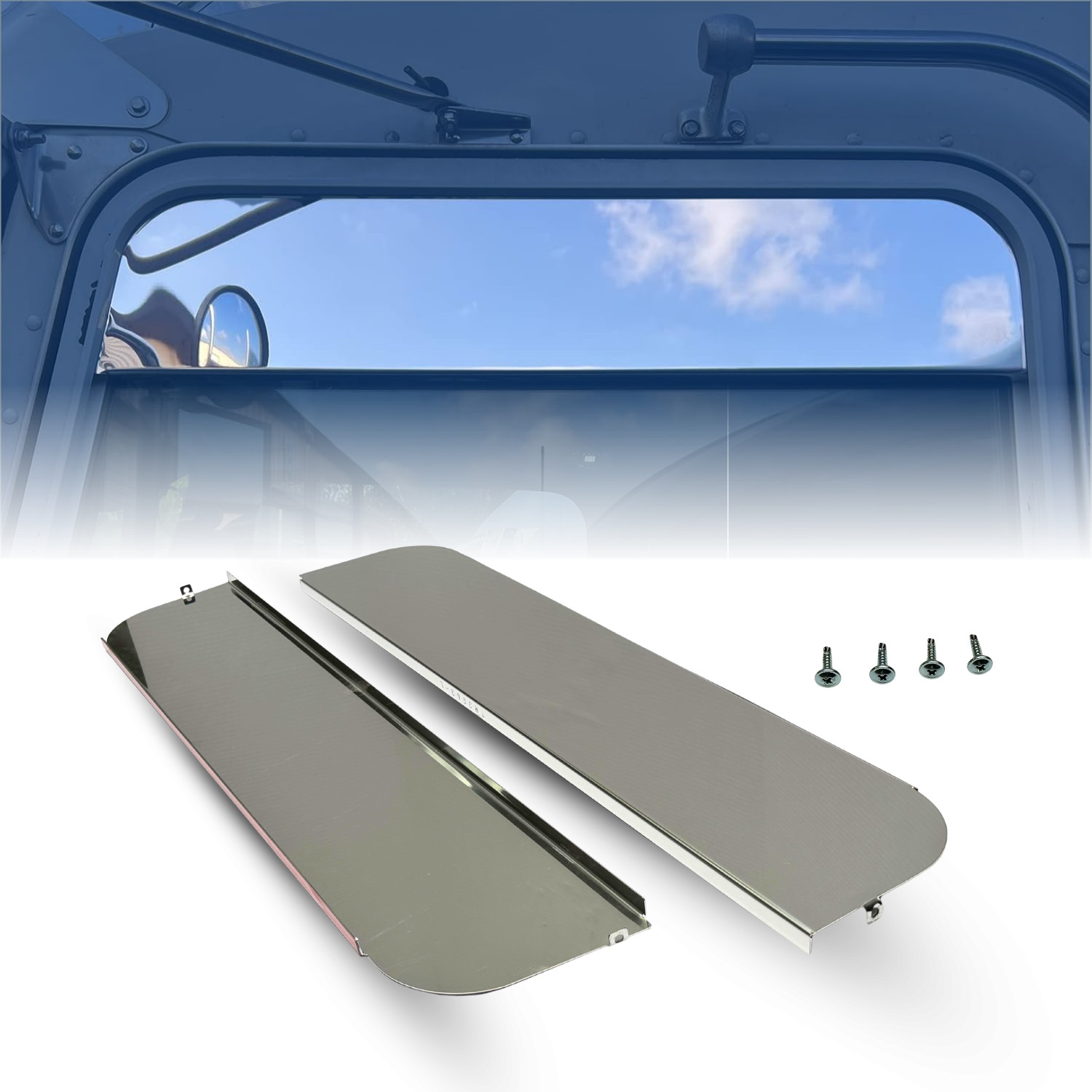 6" Chop Top Set for Kenworth T600 T660 T800 W900 Stainless Steel, Mirror Finish
