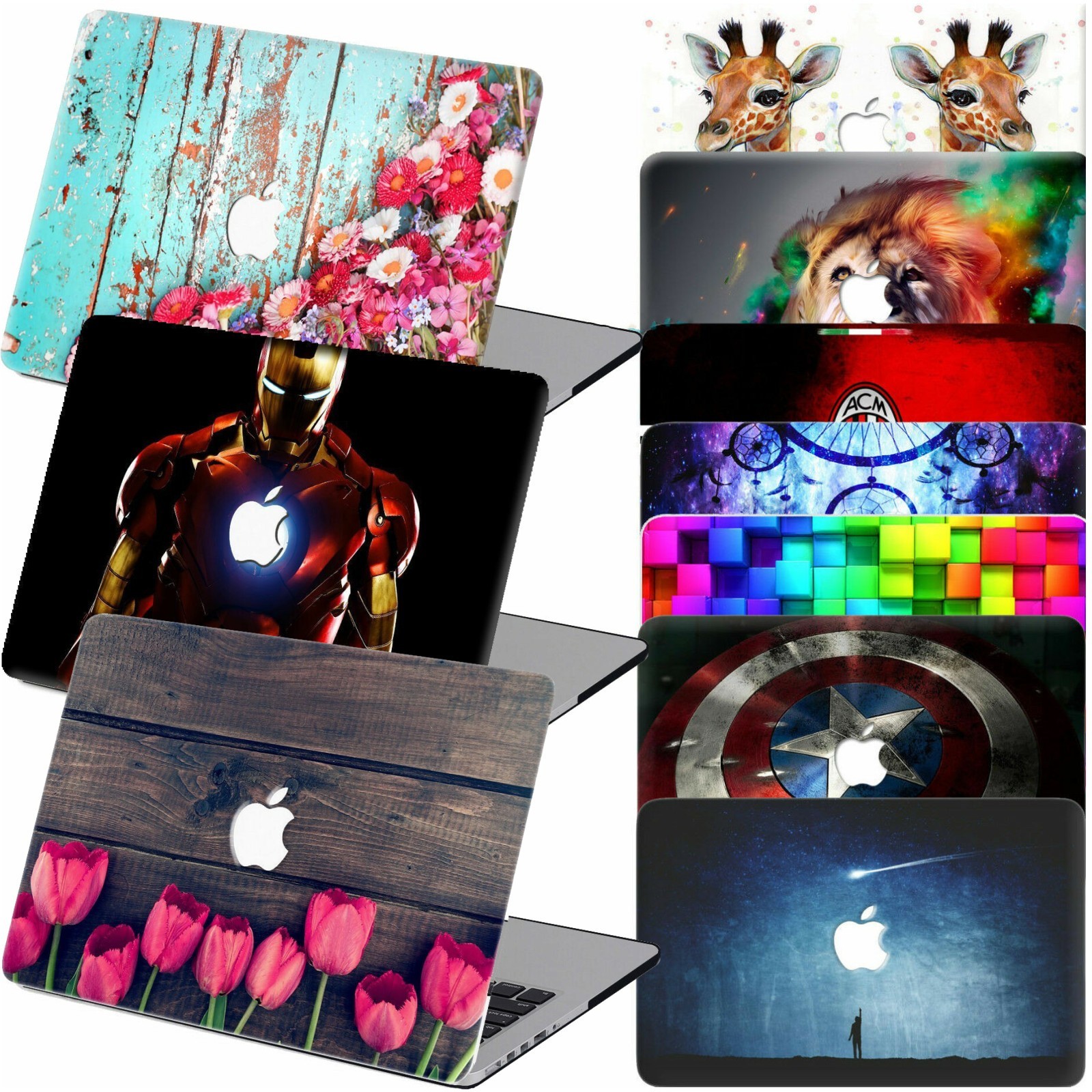 2008-2026 New For Macbook Pro Air Rubberized Unique Design Hard Cut Case Cover