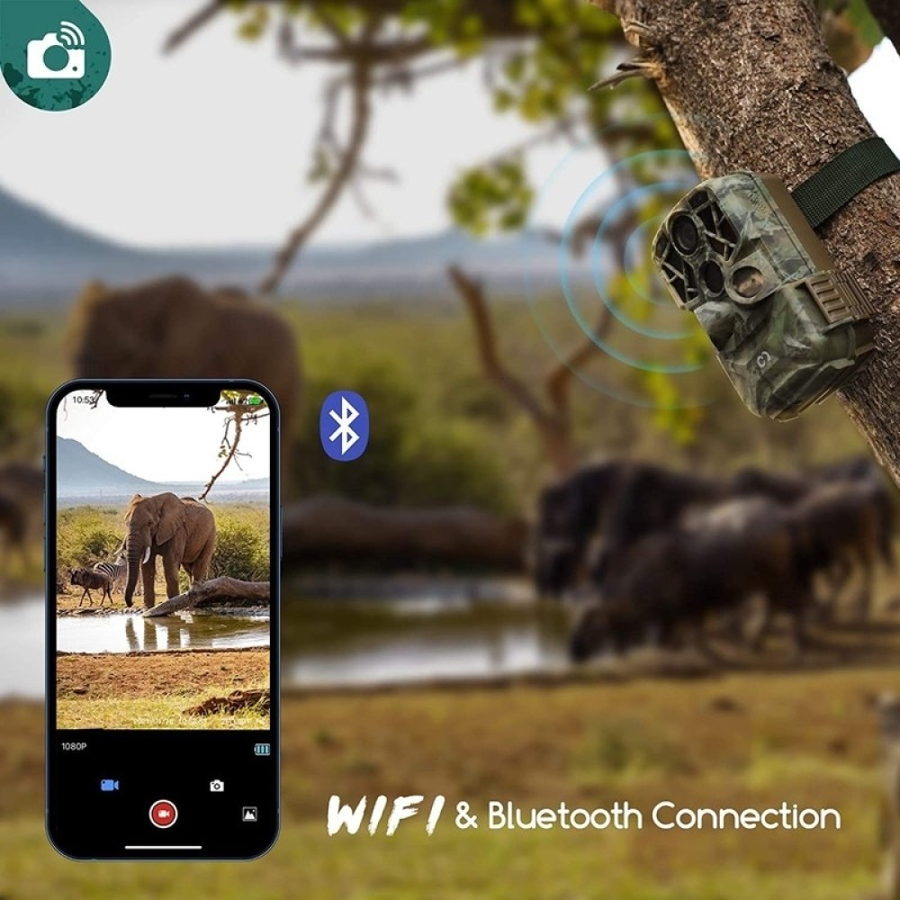 Hunting Camera with WiFi, 4K Video & 24MP Photos - Game Trail Cam, Night Vision