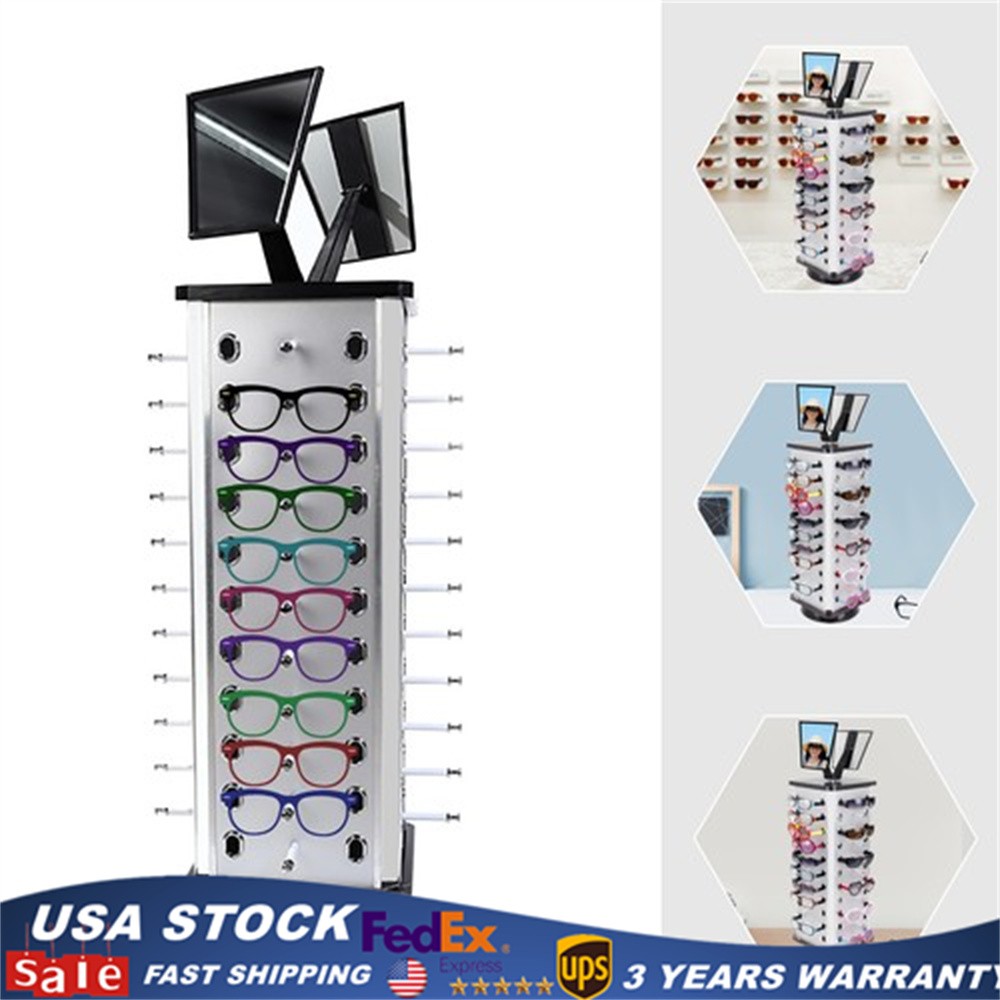 Eyewear Display Stand Sunglasses Display Holder with Mirror for Store/44 Pairs