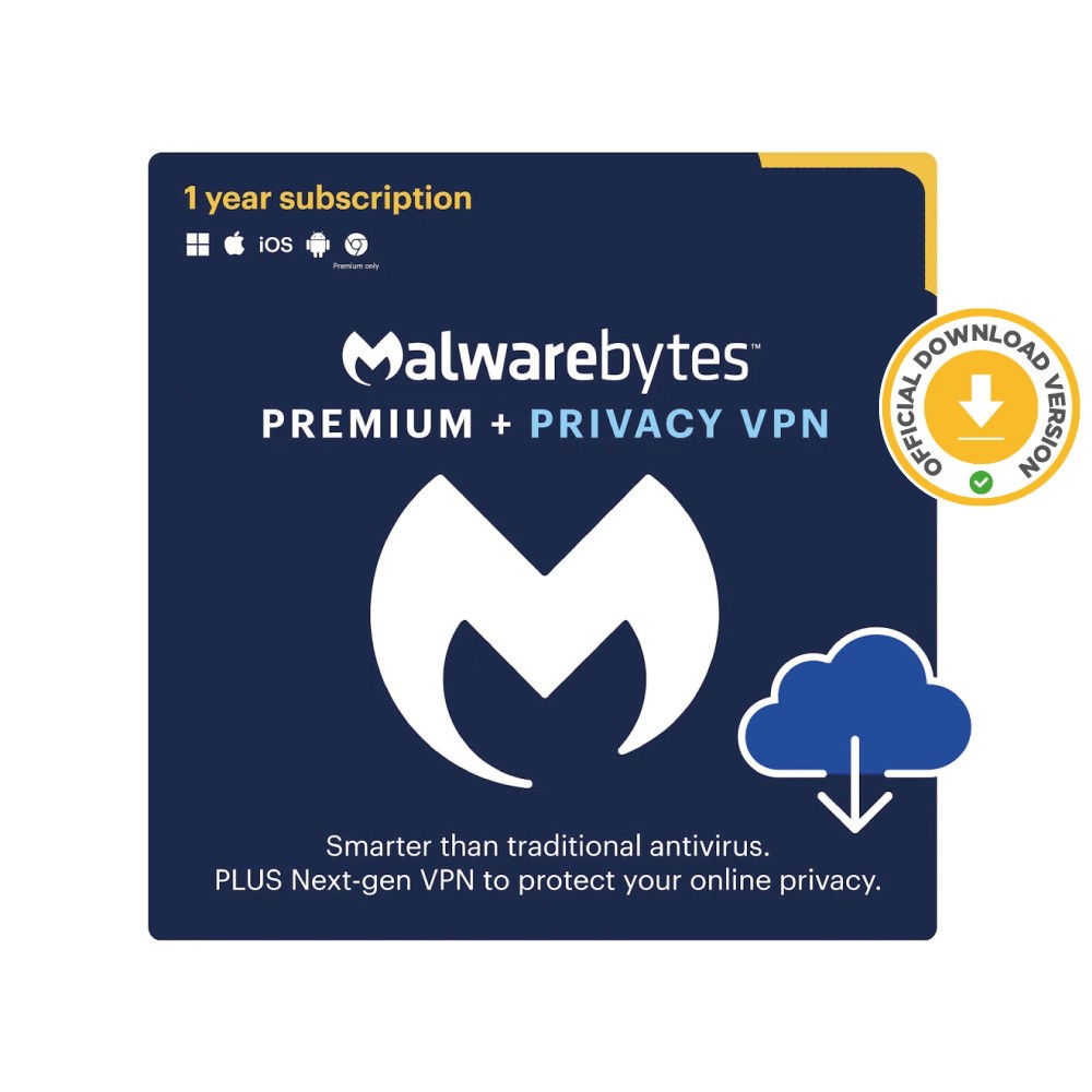 Malwarebytes Premium Plus 2026 | 1 Year 4 Devices | Antivirus | Download