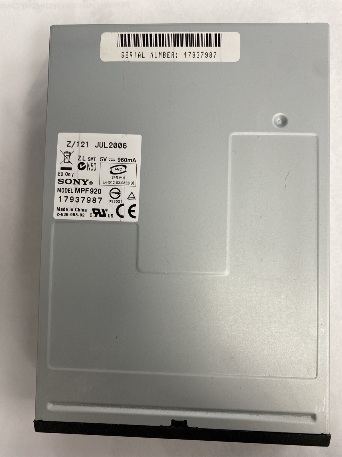 Used Sony MPF920-1 3.5" Floppy Disk Drive