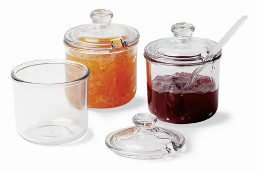 Cambro CJ80CW135 24 ea. -  CamWear 8 oz. Polycarbonate Condiment Jar & Lid