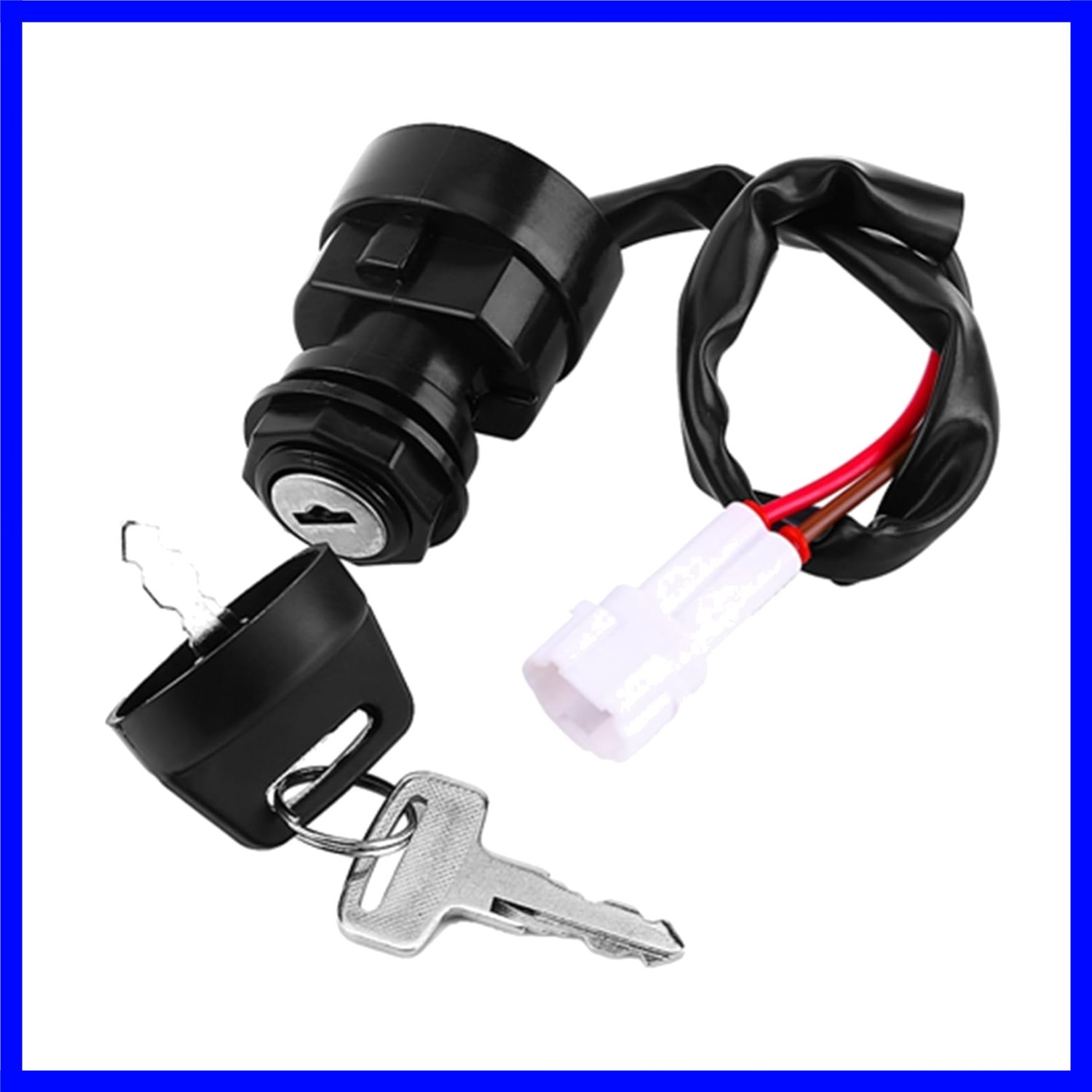 Easy Install 2 Pin Motorcycle Ignition Key Switch - Includes 2 Matching Keys