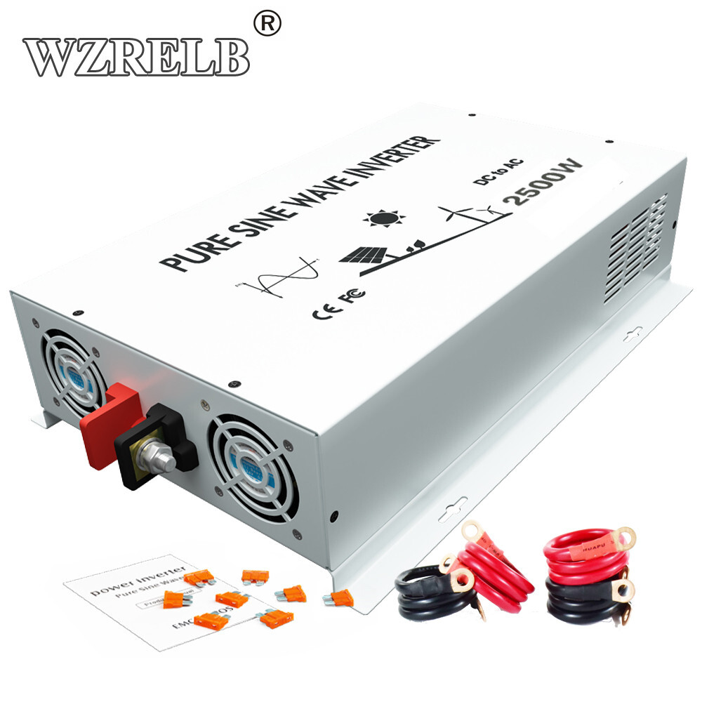 24V DC to AC Pure Sine Wave Inverter 2500W Power Truck Solar Off Grid System Car