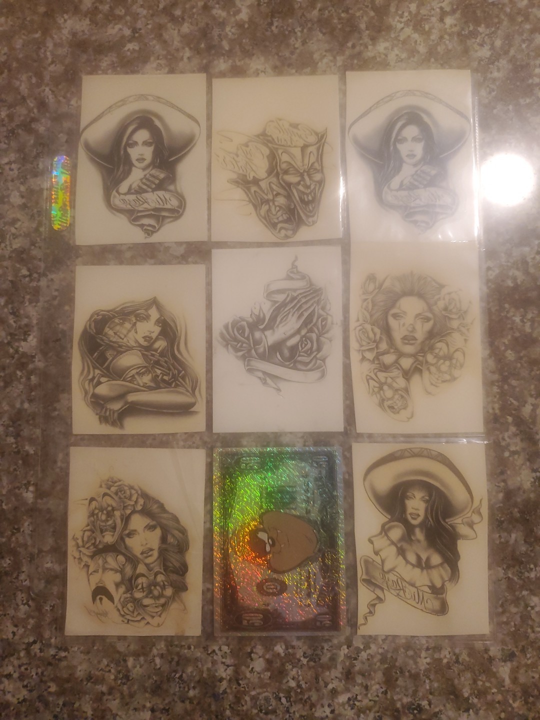 VINTAGE VENDING MACHINE CHICANO ART FAKE TATTOO LOT OF 8
