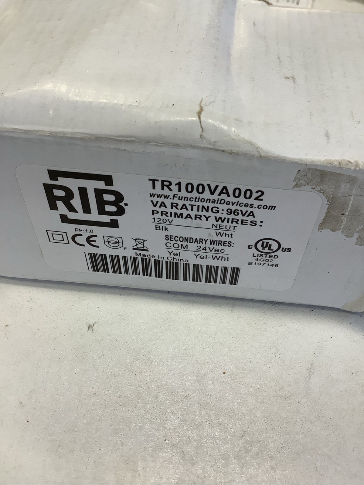 FUNCTIONAL DEVICES RIB TR100VA002 96VA TRANSFORMER *NEW OPEN BOX*