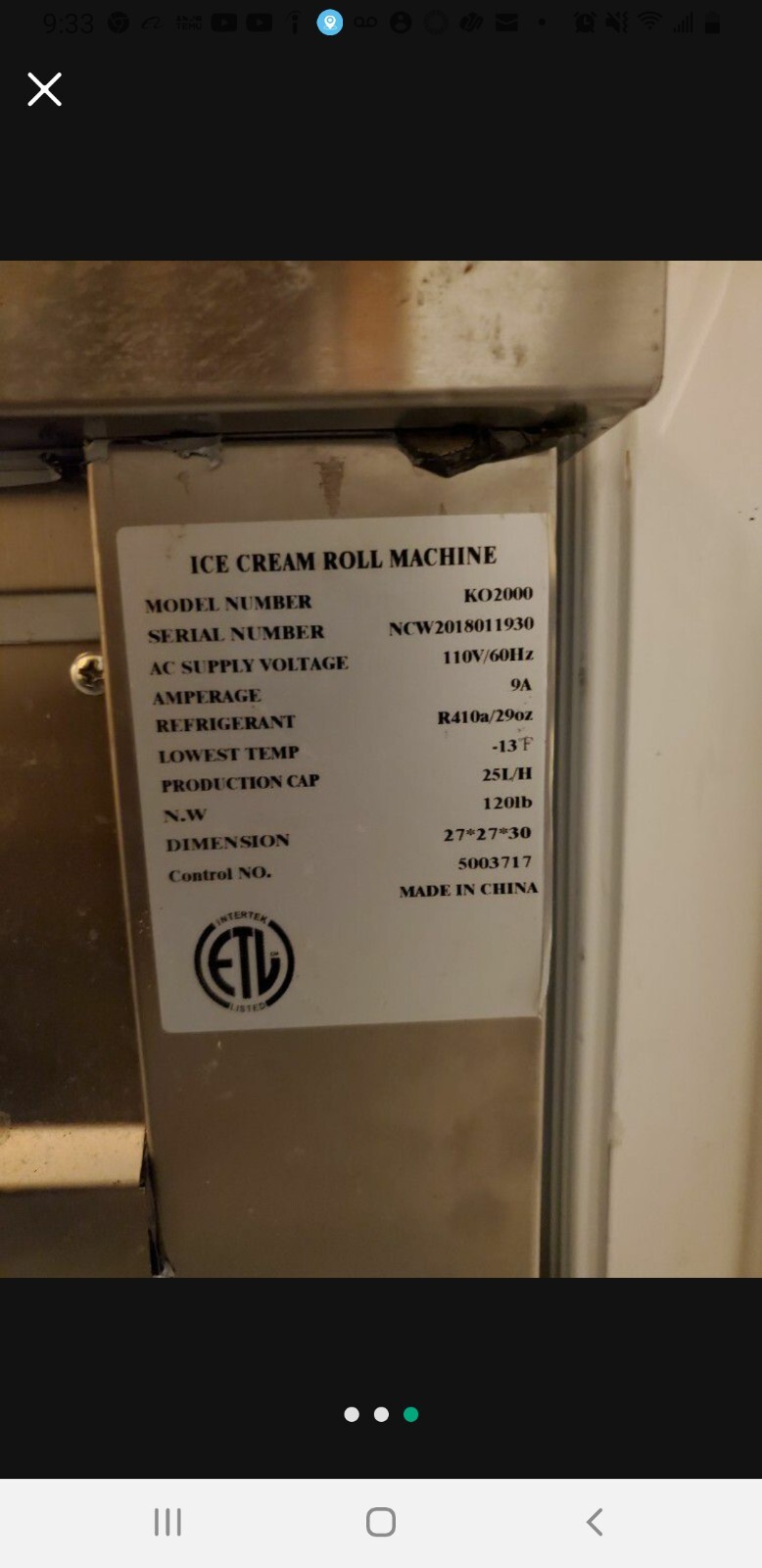 Rolled Fried Ice Cream Machine 