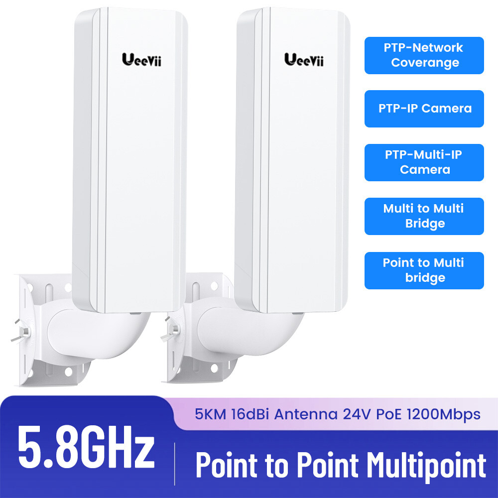UeeVii 5KM WiFi Extend Point to Point Multipoint Gigabit Wireles Bridge 1200Mbps