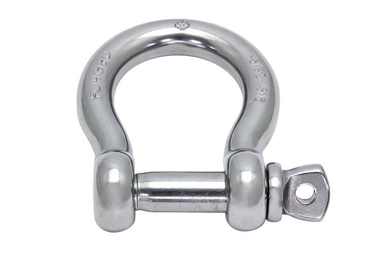 STAINLESS FORGED BOW SHACKLE WITH SCREW PIN, 5/8" 316 SS