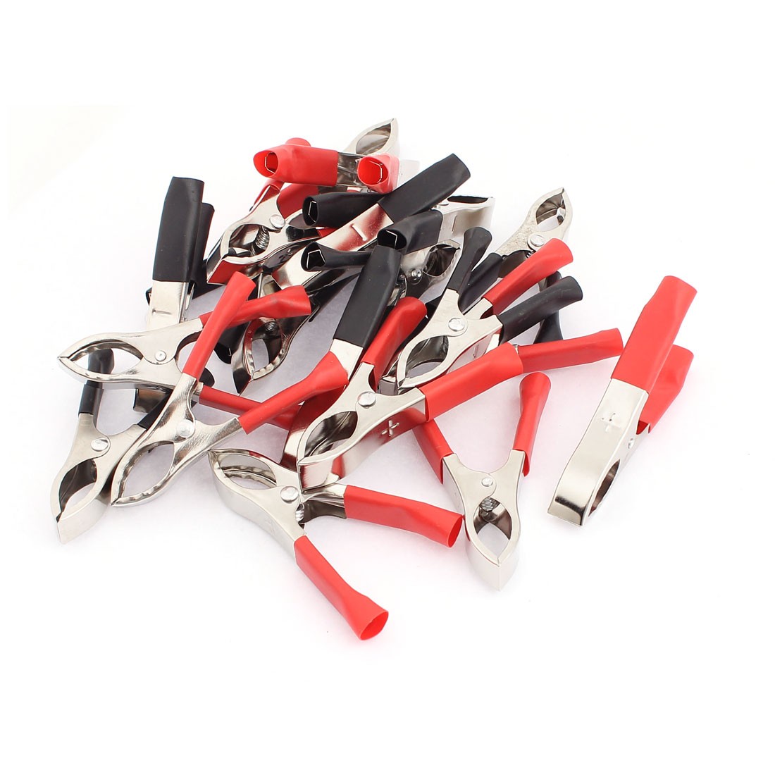 20Pcs Red Black Soft Plastic Boots  Battery Test Clips Alligator Clamp