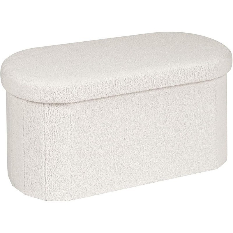 Storage Ottoman Bench Velvet Footstool Hidden Storage Shoe Stool 330LB Capacity
