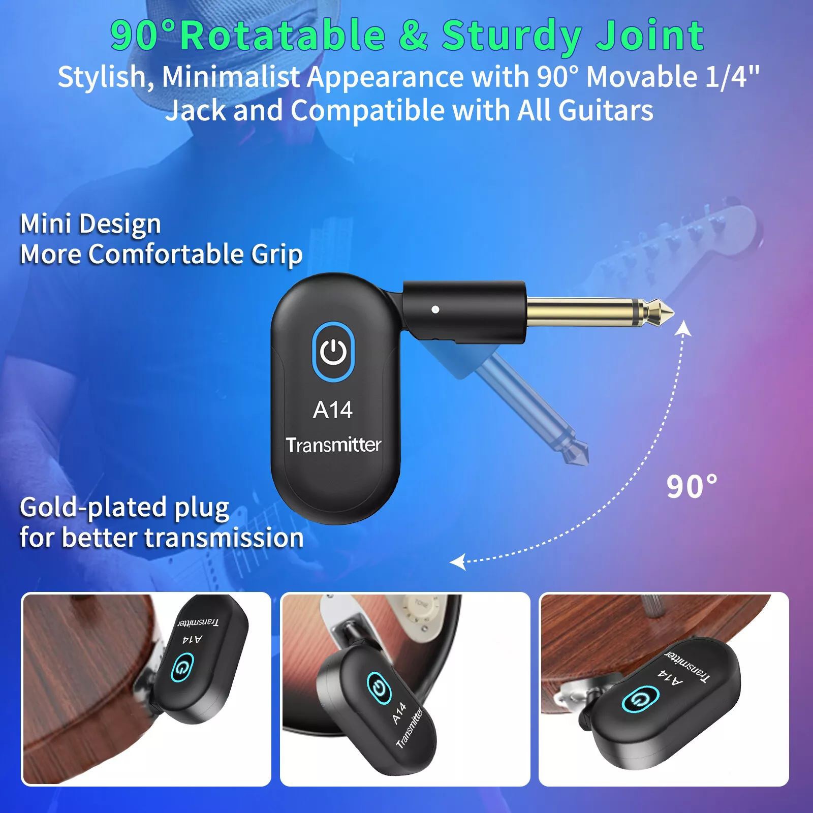 New 2.4GHz Wireless System for Electric Guitar Bass Violin Receiver Transmitter