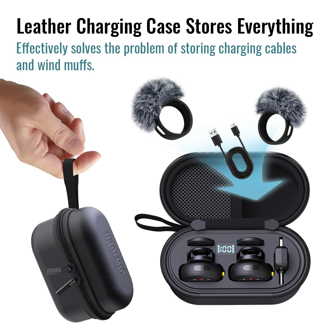 Wireless Lavalier Microphone, 40-Hour Battery, 55m Range, Magnetic Clip