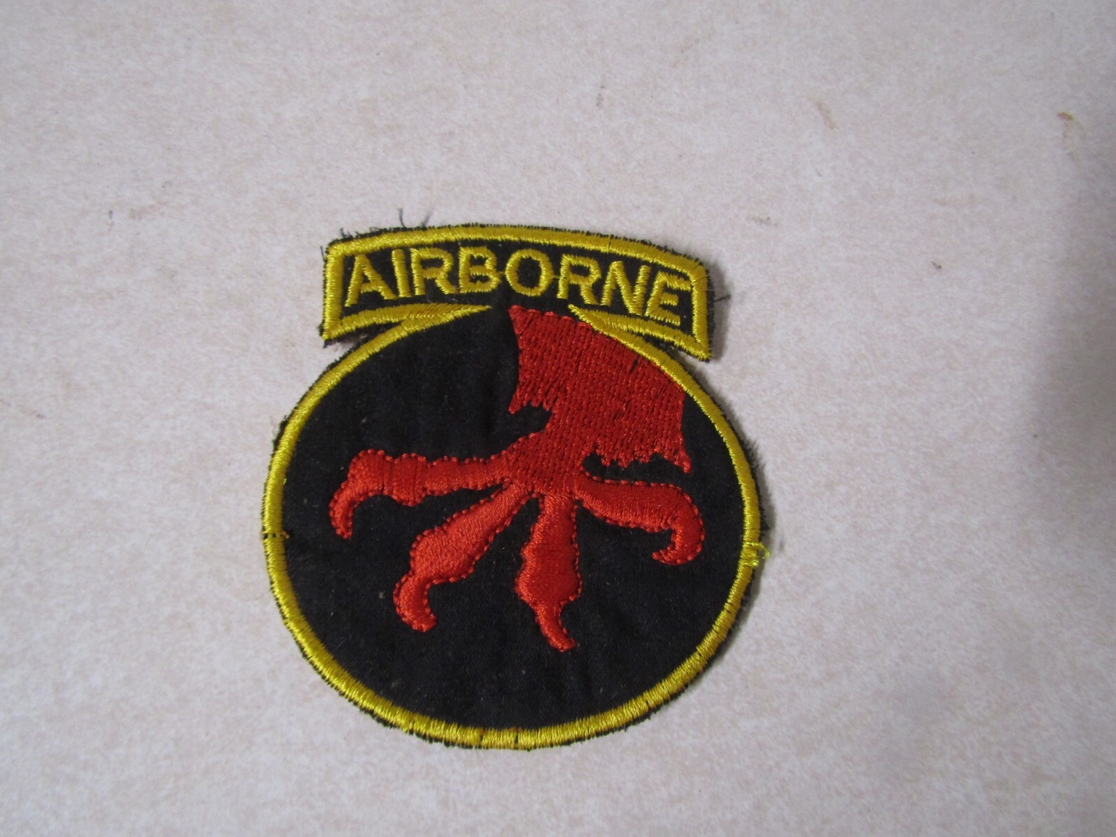 MILITARY PATCH SEW ON 17TH AIRBORNE DIVISION LOOKS TO BE HANDMADE