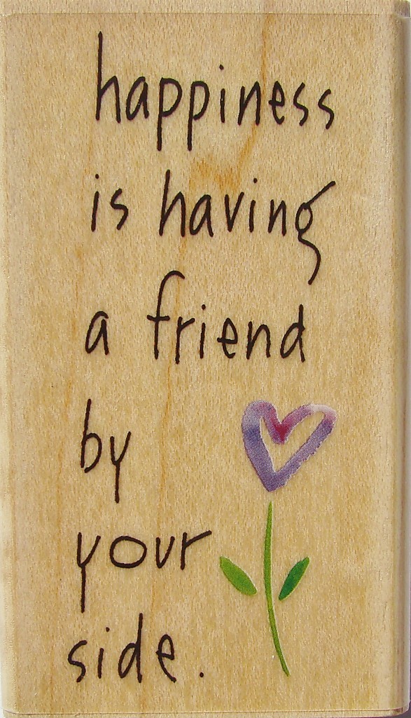 HAPPINESS IS A FRIEND Rubber Stamp 96033 Inkadinkado Brand NEW! Kathy Davis