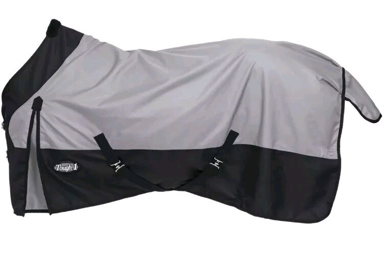Horse Turnout Sheets - 1200D - Water Repellent - size 75 Gray/Black