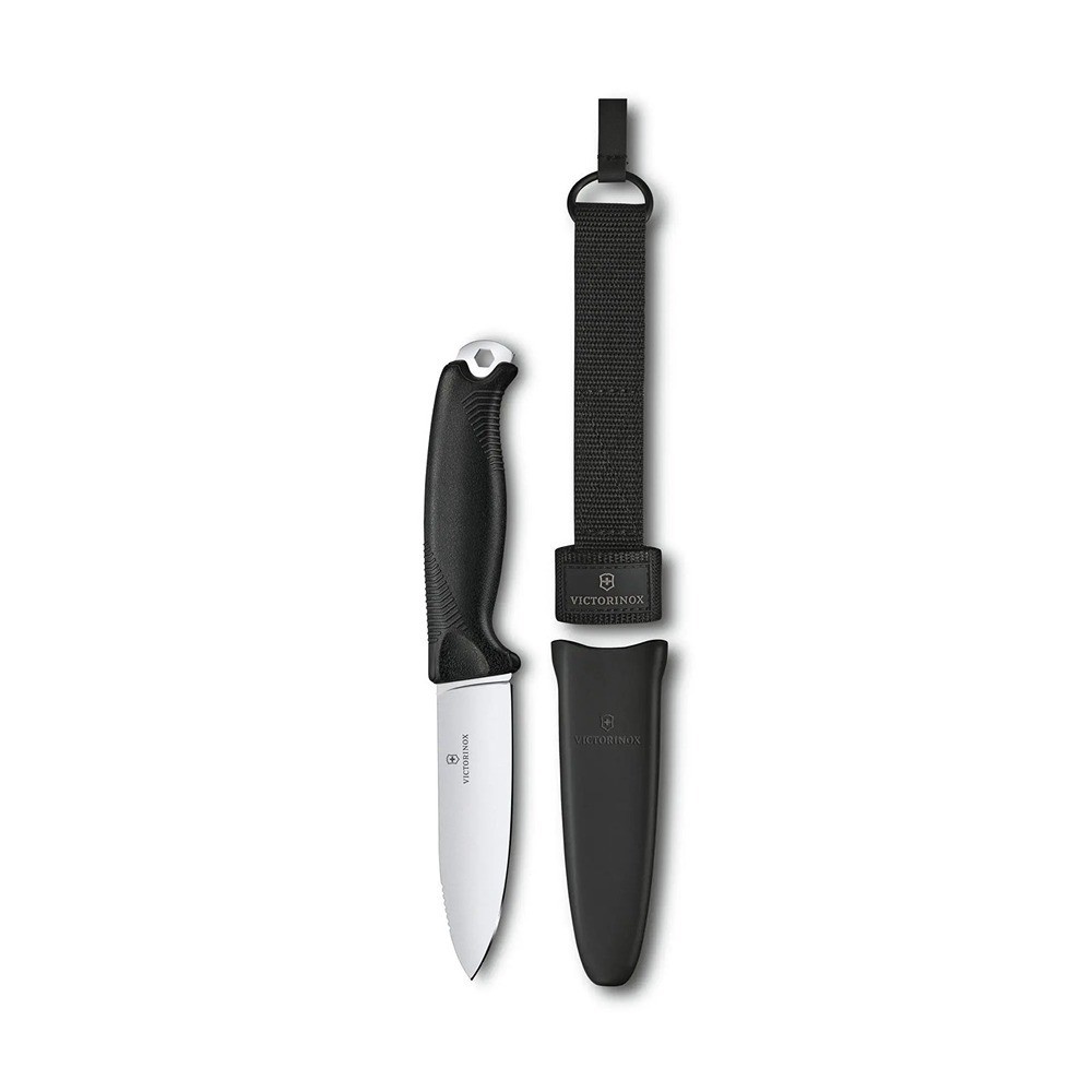 Victorinox Venture Fixed Blade Knife W/ Sheath & Belt Carry Loop | Black