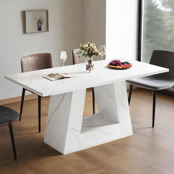 Dining Table Faux Marble Dining Table White Modern Kitchen Table for Dining Room