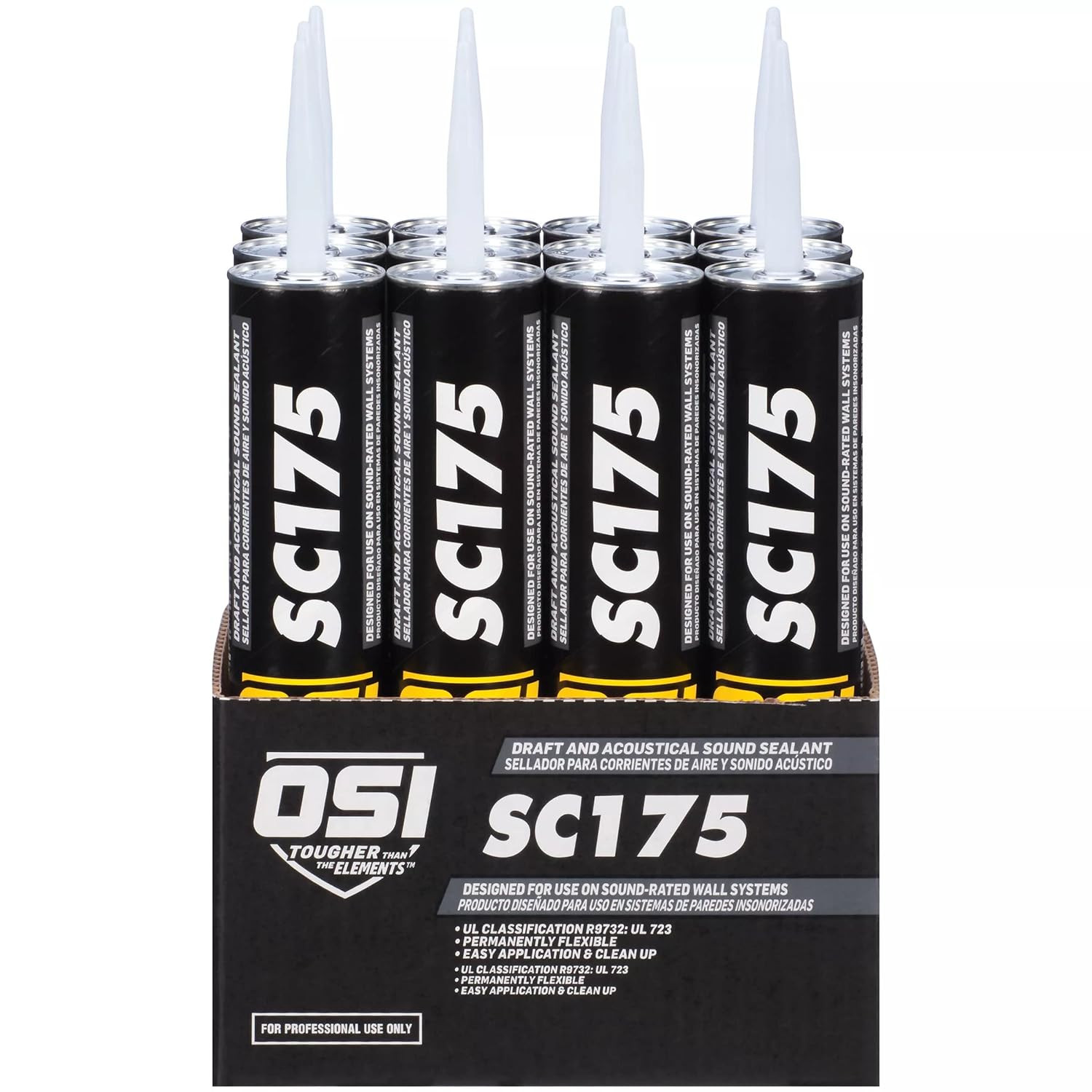 12-Pack of 28 Oz OSI SC-175 White OSI Draft and Acoustical Sound Sealant