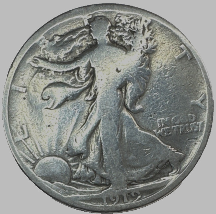 1919-S Walking Liberty Half Dollar Polished Better Date 1105