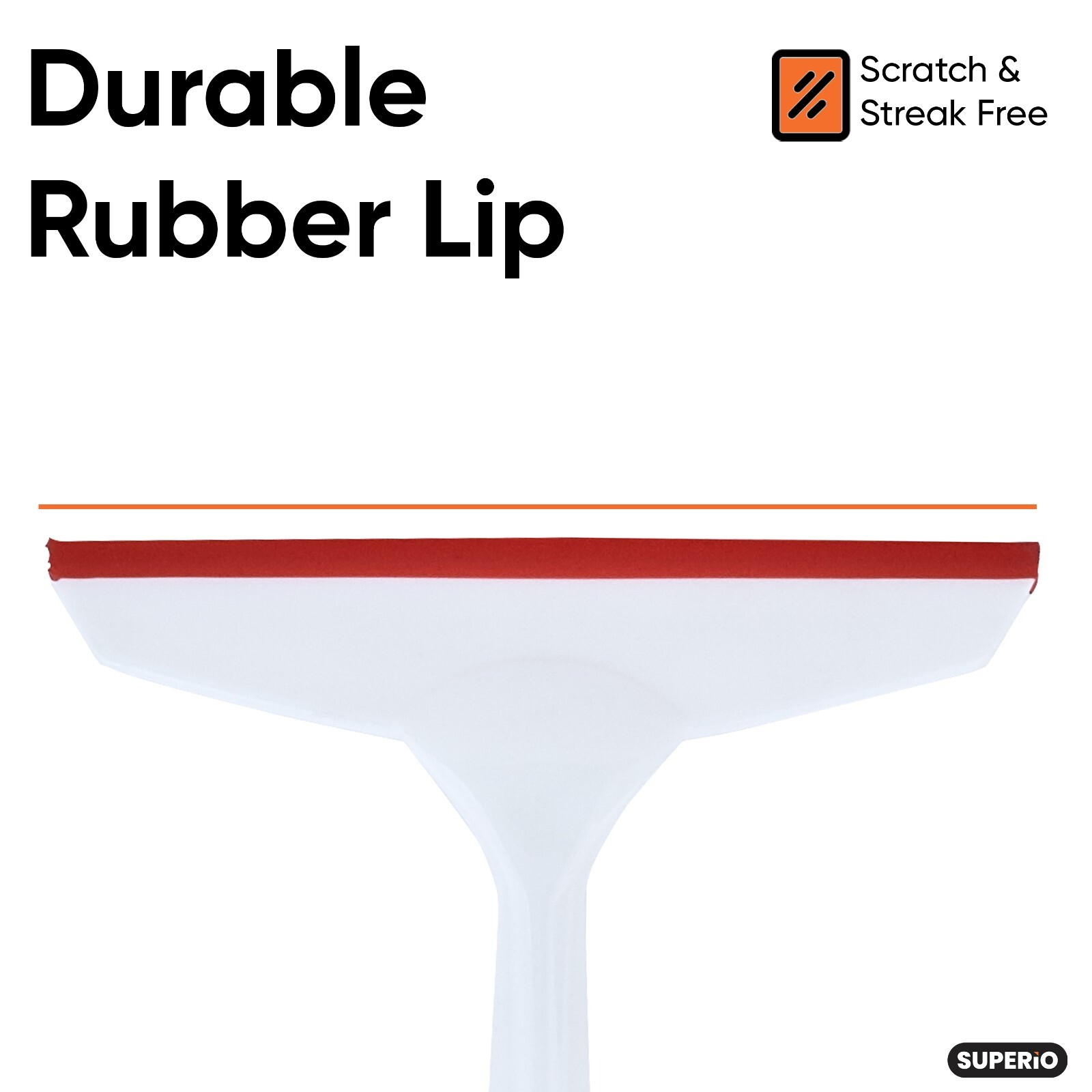 Superio 10" & 6" Window Rubber Squeegee with Hanging Loop, 2 pack Red