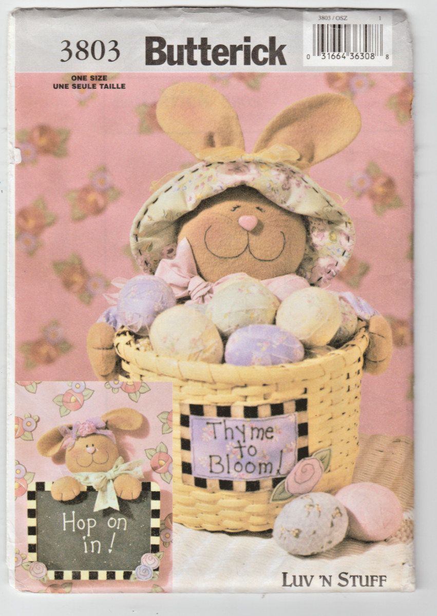 Butterick 3803 - Bunny Themed Basket and Chalkboard - Free Shipping