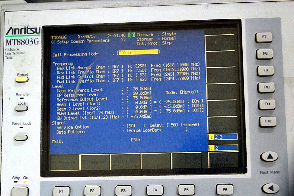 ANRITSU MT8803G Globalstar User Terminal Tester
