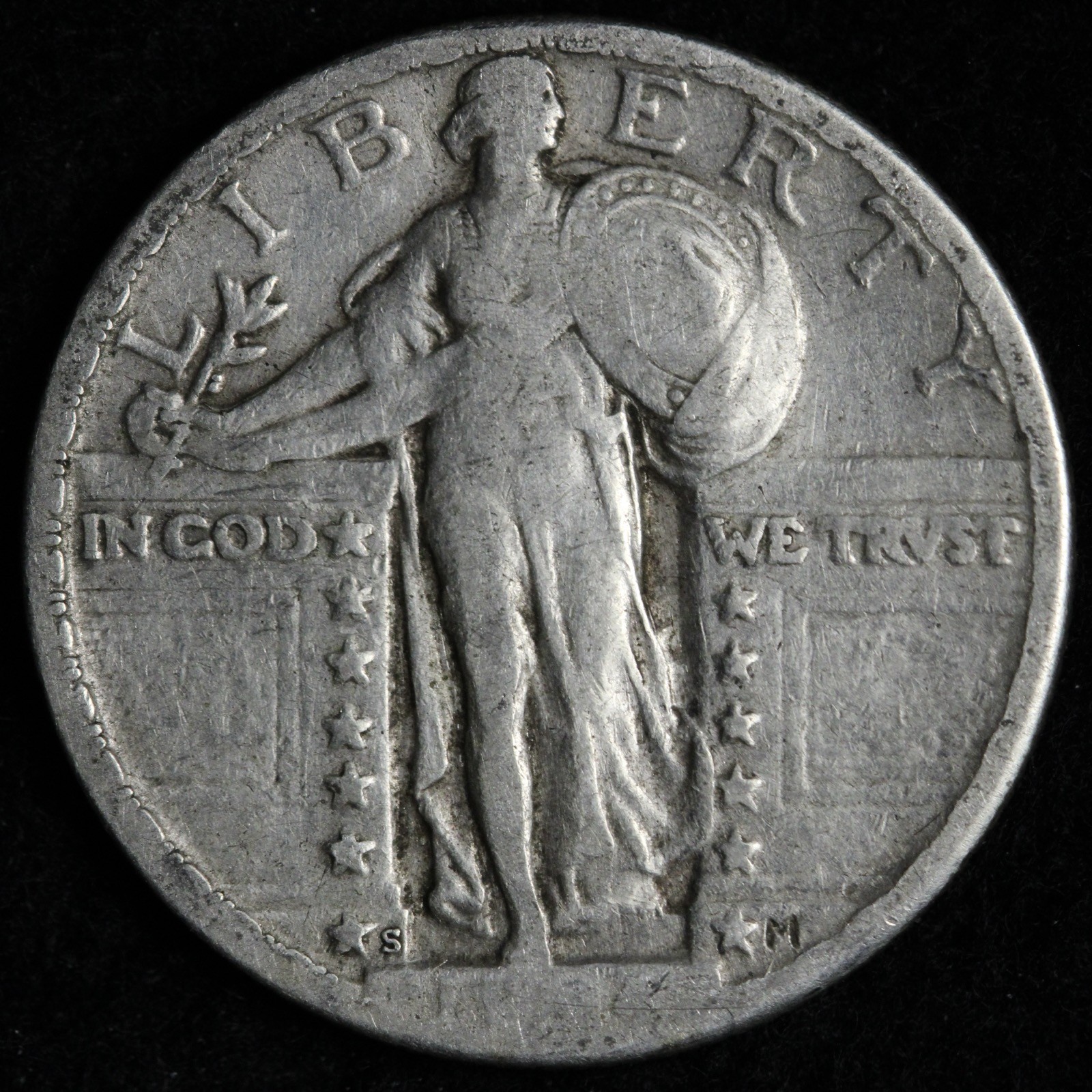 1924-S Standing Liberty Silver Quarter VF E272 JGET