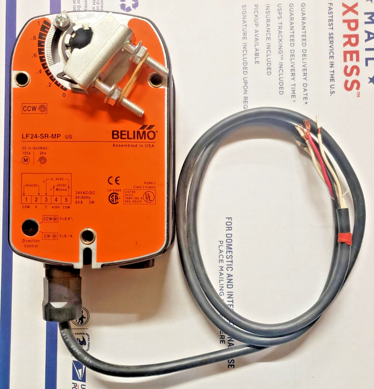 BELIMO LF24-SR-MP US SPRING RETURN ACTUATOR