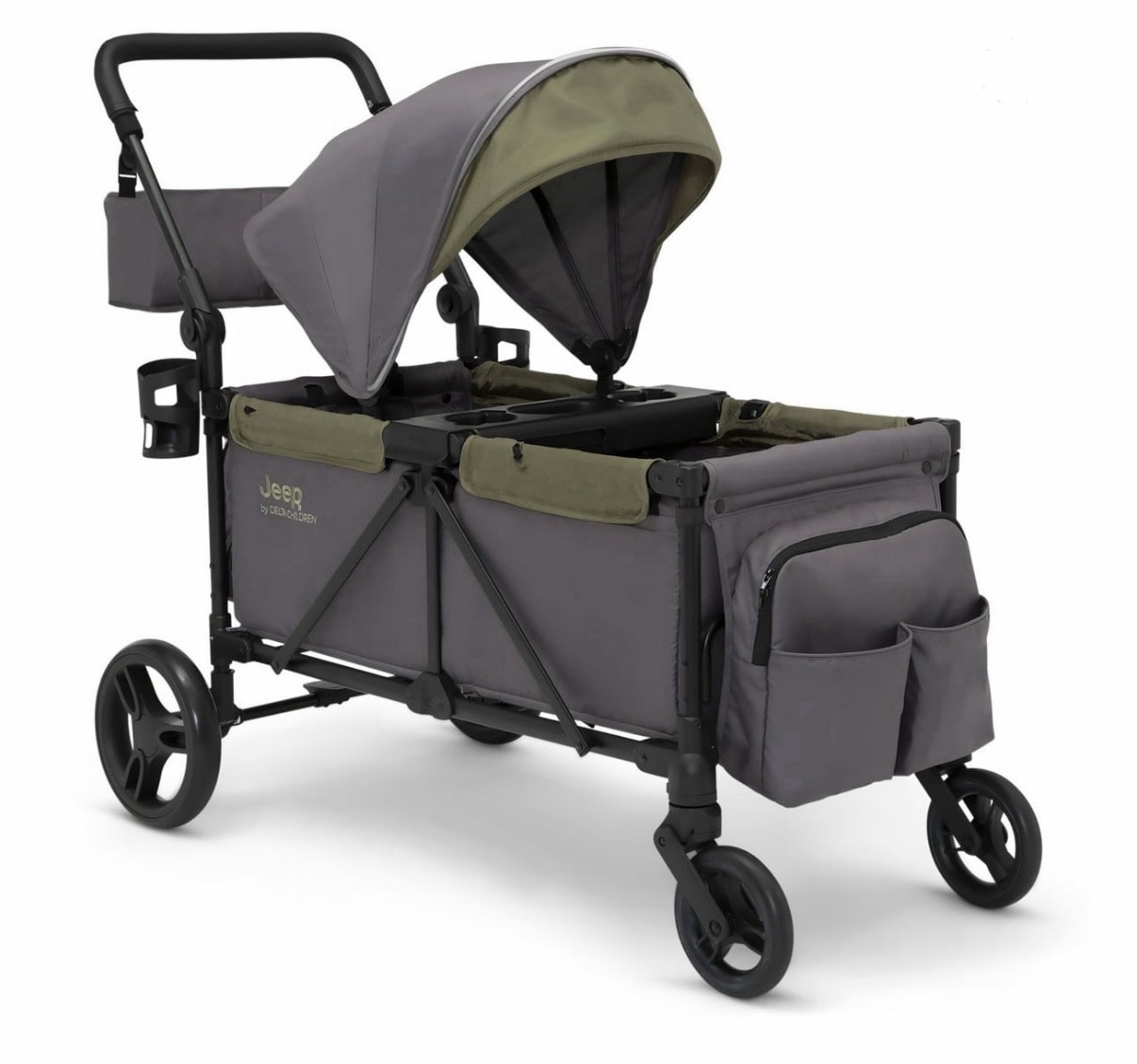 Jeep Sport All-Terrain Stroller Wagon by Delta Children Grey/Olive Green