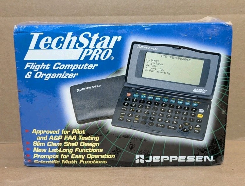 Jeppesen TechStar PRO Electronic Flight Computer Pilot E6B Calculator