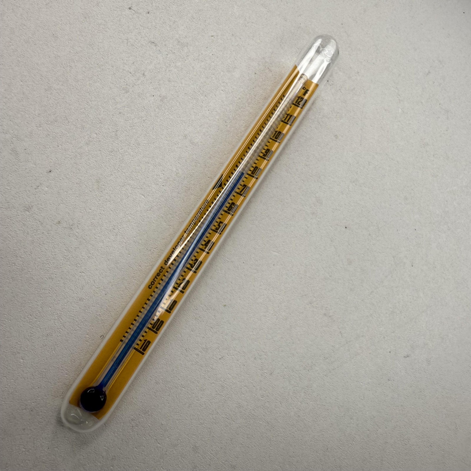Vintage Kodak Darkroom Thermometer USA Glass 9in Film Photo Lab Developer Temp