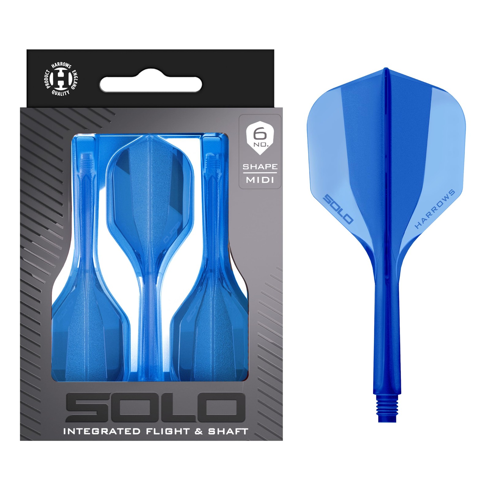Harrows Solo Integrated Flight and Shaft System – 3 Molded Flights and Shafts...