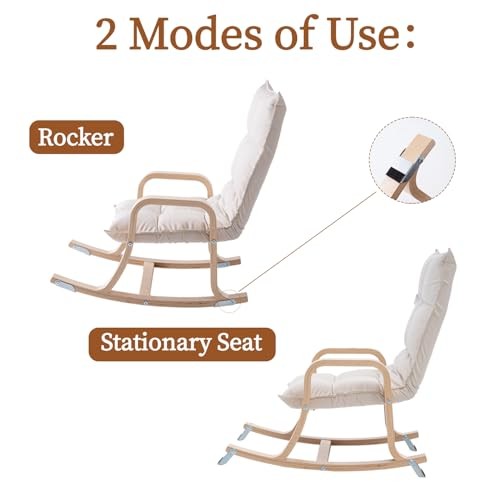 Kids' Recliners，Rocker and Stationary Options, Sensory Rocking Chair for Beige