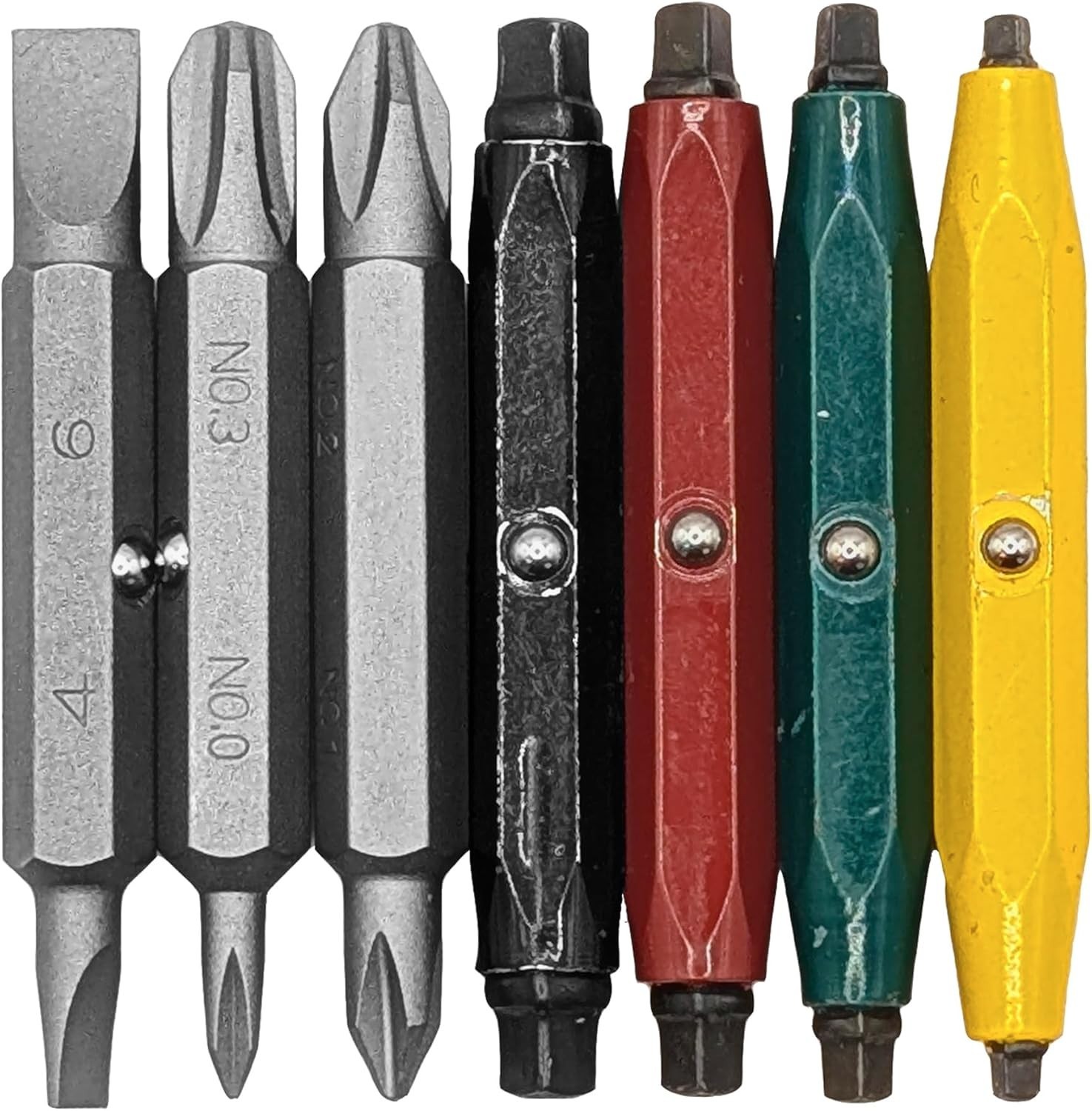 High-Quality 7 Double-Ended Bits - Authentic PL Robertson Sizes for Easy Use