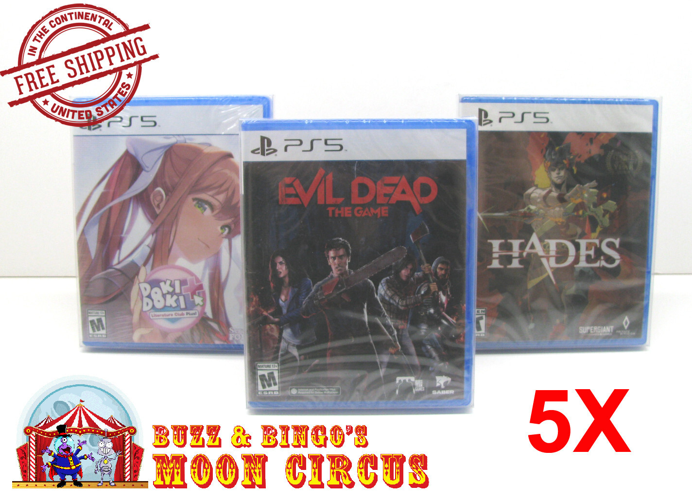 5X SONY PLAYSTATION PS5 CIB GAME - CLEAR PLASTIC PROTECTIVE BOX PROTECTORS CASE