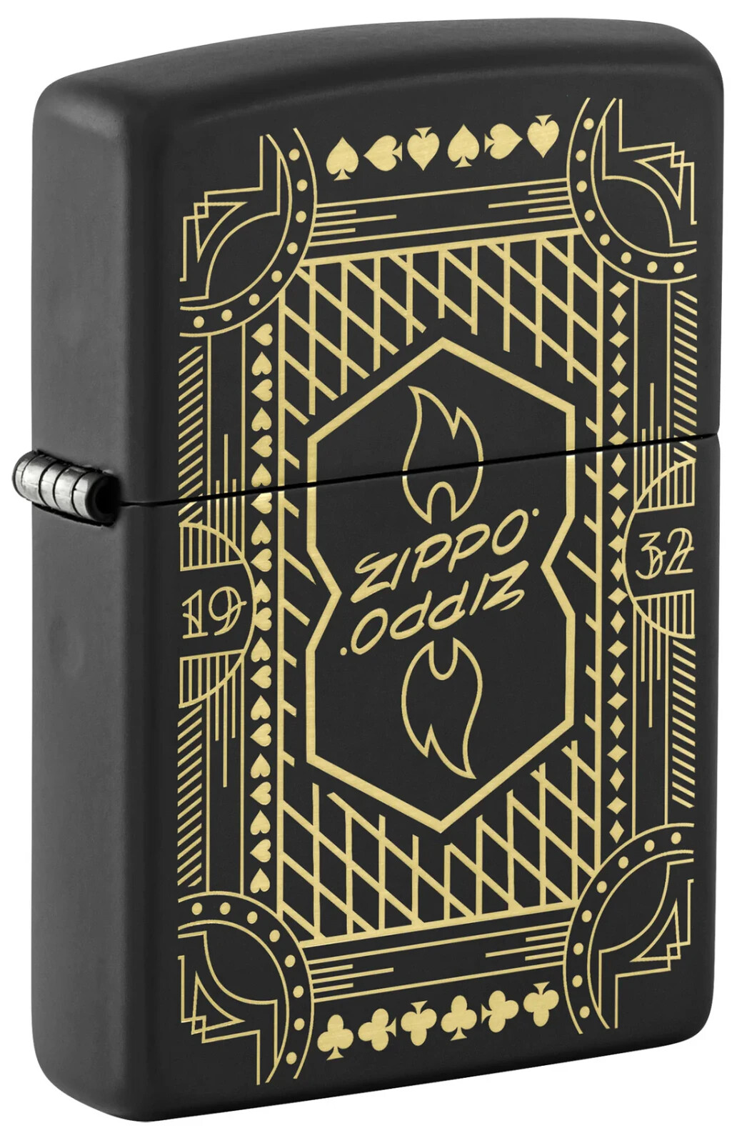 Zippo Zippo Lines Design Black Matte Laser Engrave 46483