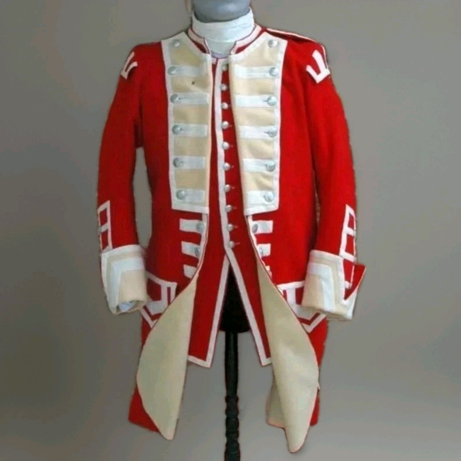 Men's Red British 40th Regt Foot, Grenadier Coy Sargent Coat, British Frock Coat