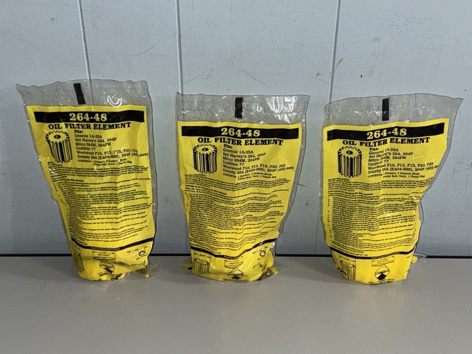 6 Mitco 264-48M MicroFlow Oil Filter Element by Sid Harvey 1A-25A - New LOT of 6