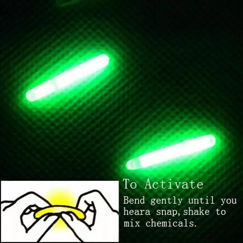 50Pcs Light Fishing Fluorescent Float Night Dark Glow Stick
