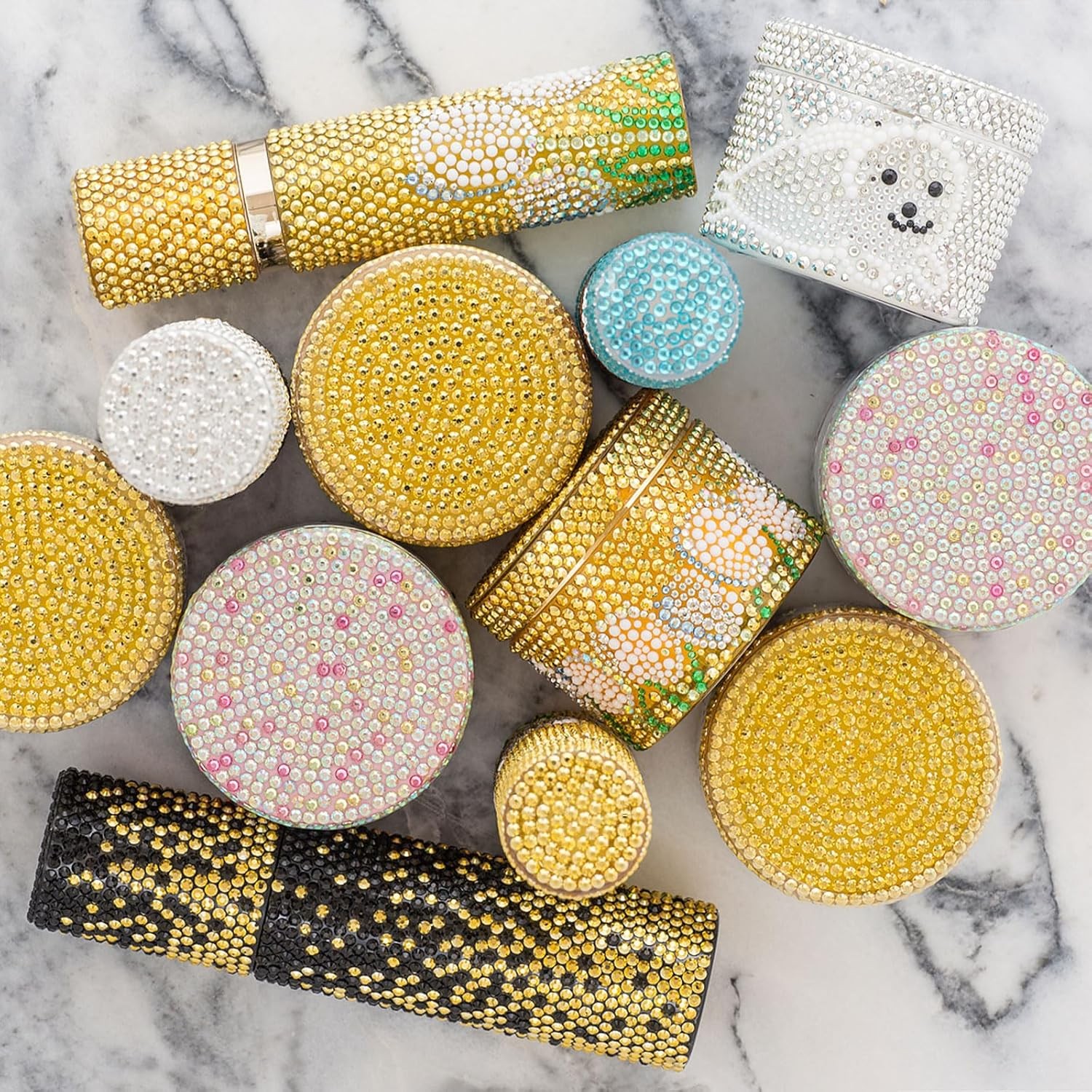 Self-Adhesive Yellow Gem Stickers: Sparkling Rhinestones for