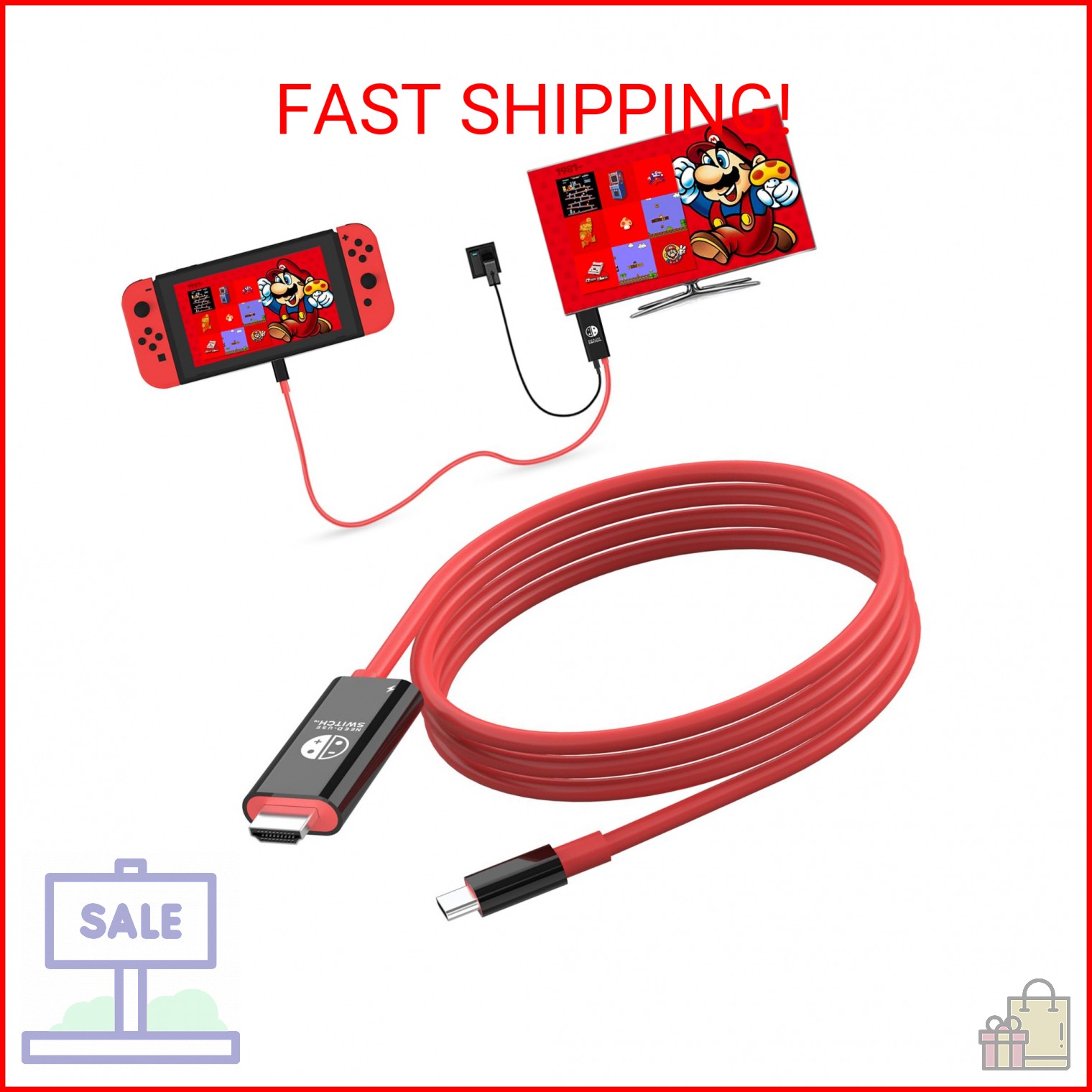 Boreguse USB C to HDMI Adapter Cable for Nintendo Switch Dock,6FT/1.8M Switch Do