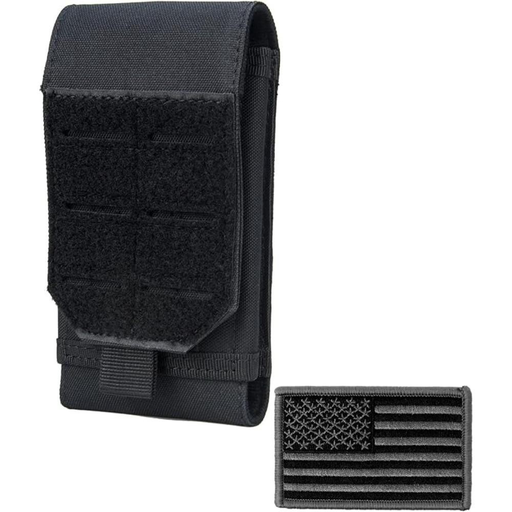 TSG Tactical Smartphone Holster Pouch with Laser Loop & US Flag for 4"-7 (Black)