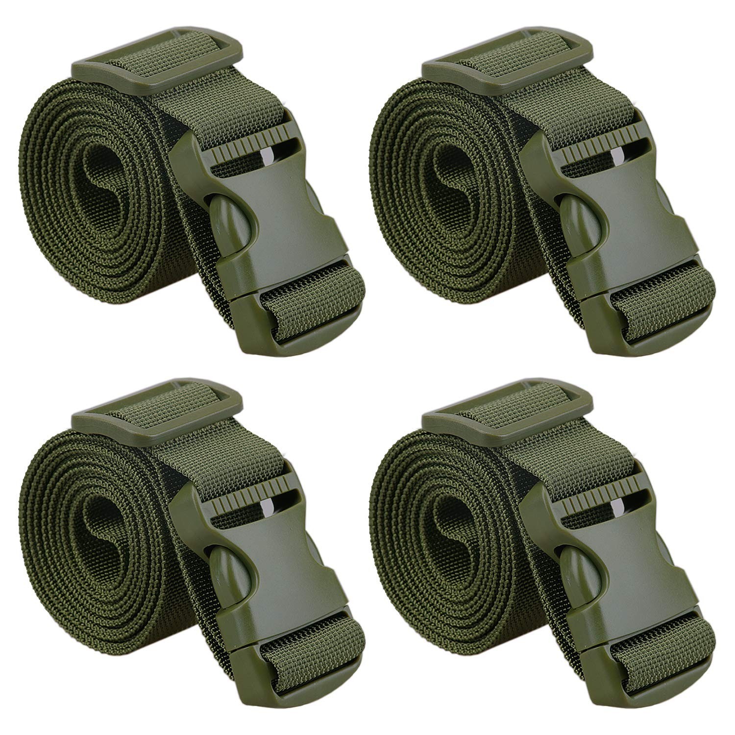 MAGARROW 80" Long Utility Luggage Straps with Buckle Adjustable (Army Green (...