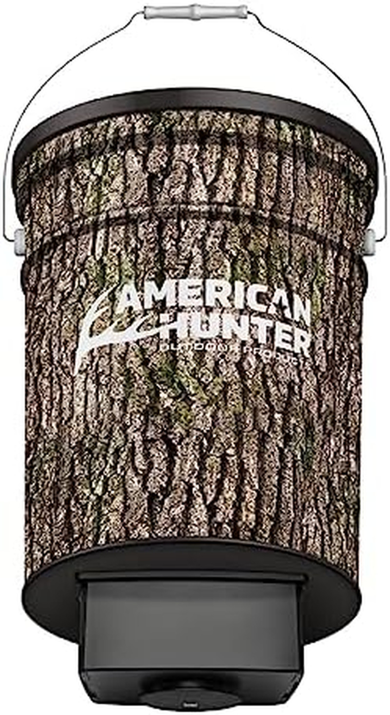 50 LB Hanging Feeder | Hunting Durable Lightweight Camo Metal Game Feeder with A
